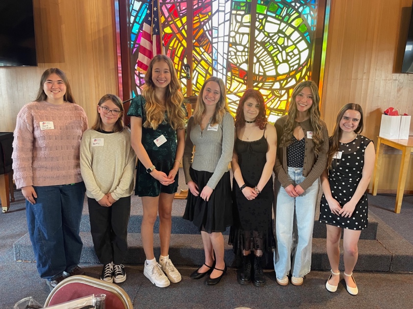 2025 student winners, from left: Annabel Strickler, Betty Warrner, Brooklyn Bishop, Rebecca Tanner, Dunya Akcali, Leyla Nguyen and Olivia Greer.