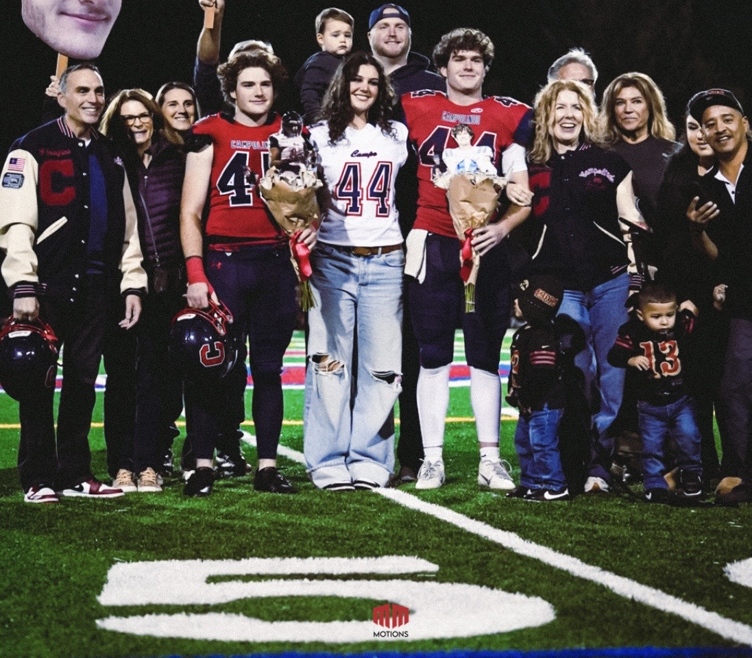 Giancarlo Cereghino (44), with his family: father David, far left, brother Dylan (45), their mother Shannon (44) and sister Catelyn to his left.