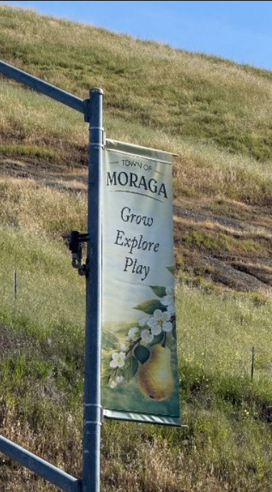 New Town banner at Moraga Road/Rheem Boulevard intersection