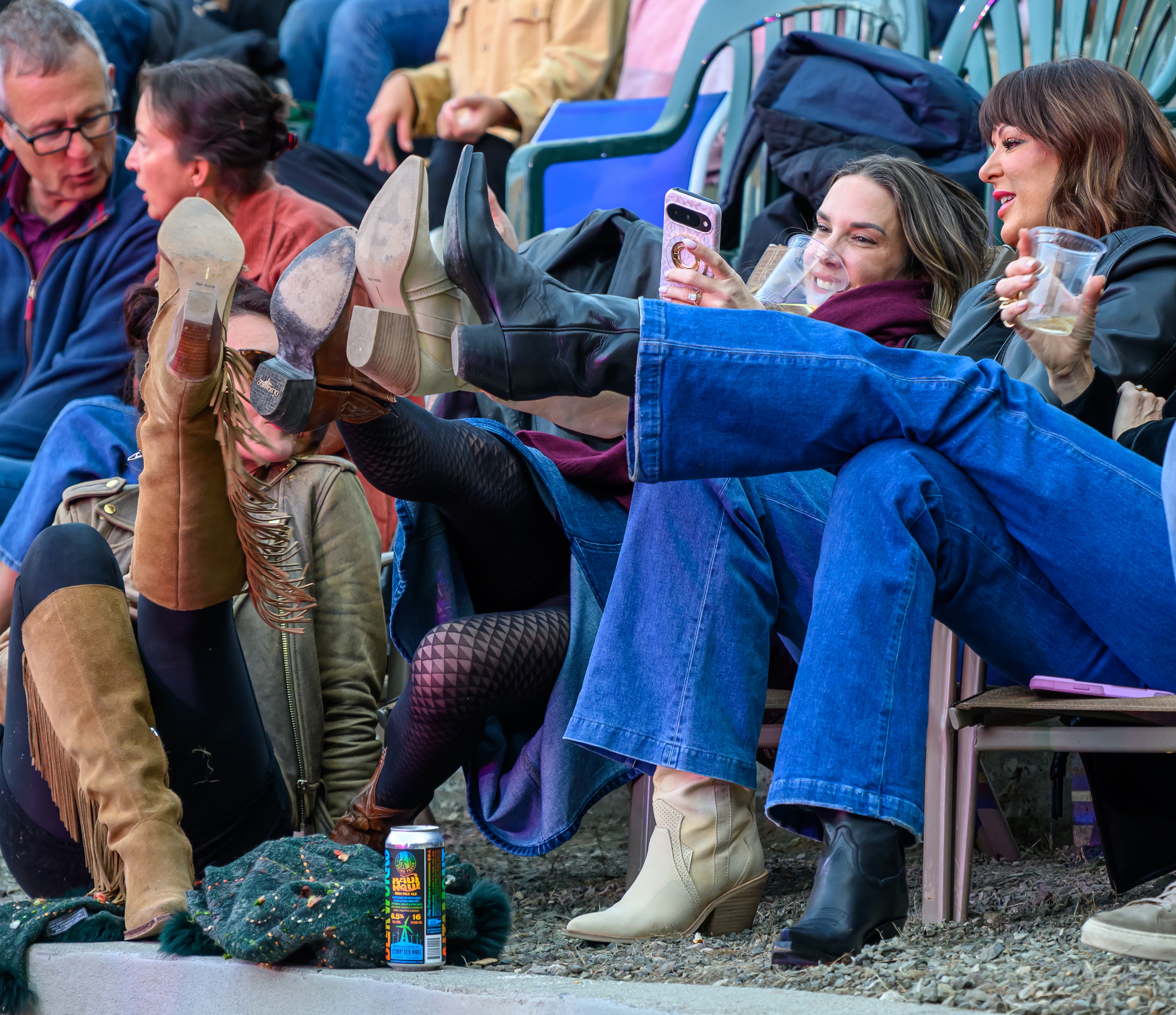 Audience members enjoy the laid back atmosphere at the recent outdoor performance.