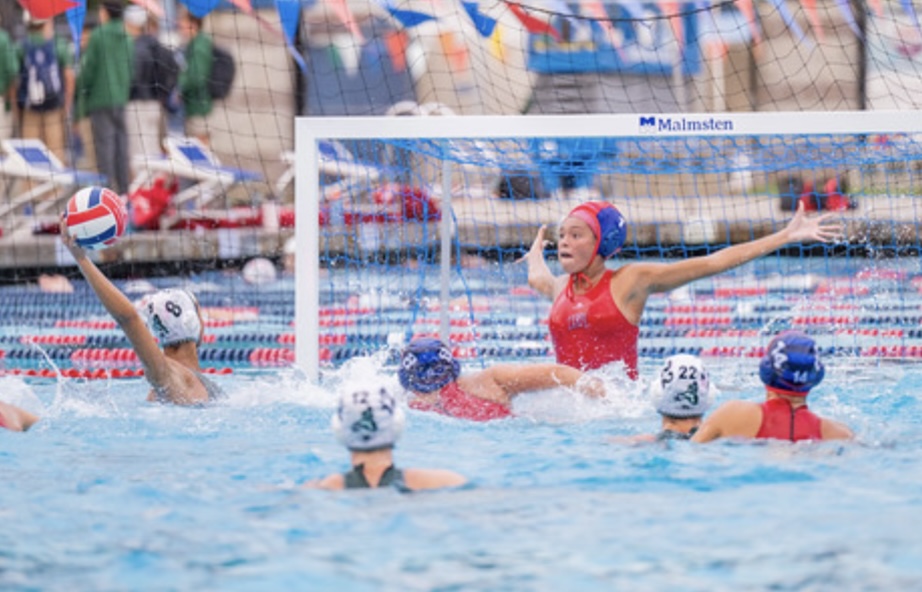 Goalie Syndney Kring defends against Miramonte shooter #8 Grayson Menard.