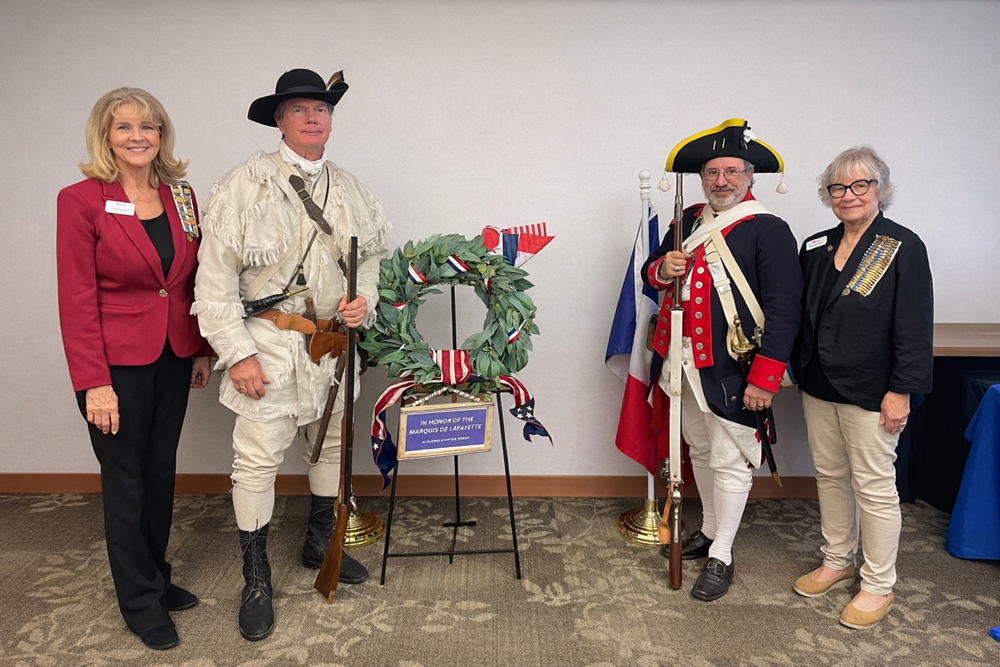 Acalanes officers Terry Lucido and Vanessa Crews with Steve Bowman and Russ Kaiser.