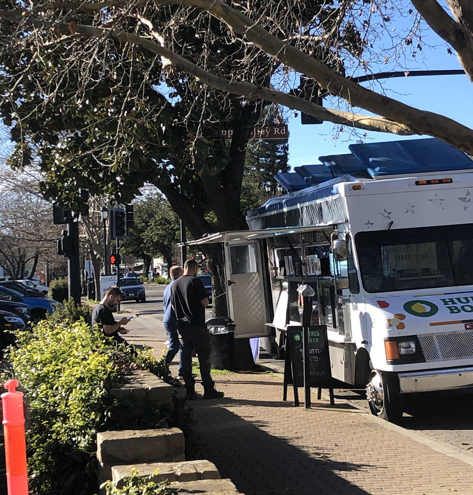 A food truck sells to customers on Jan. 8 while parked on Mt. Diablo Boulevard, near CVS.
