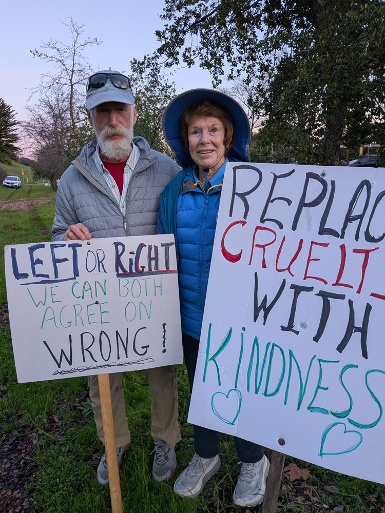 Protestors gather at Lafayette Crosses on Jan. 6