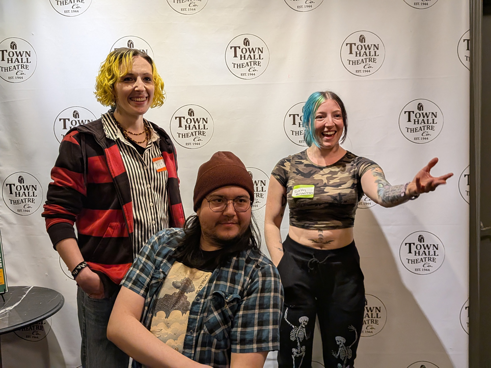 From left: April Garro (Blue), Peter Dunn (Matteo) and Gaby Rose (playwright).