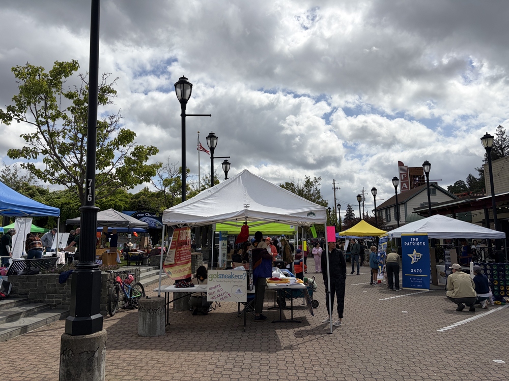 Colorful booths filled Lafayette Plaza on April 26 as part of Sustainable Lafayette’s Earth Day Festival.