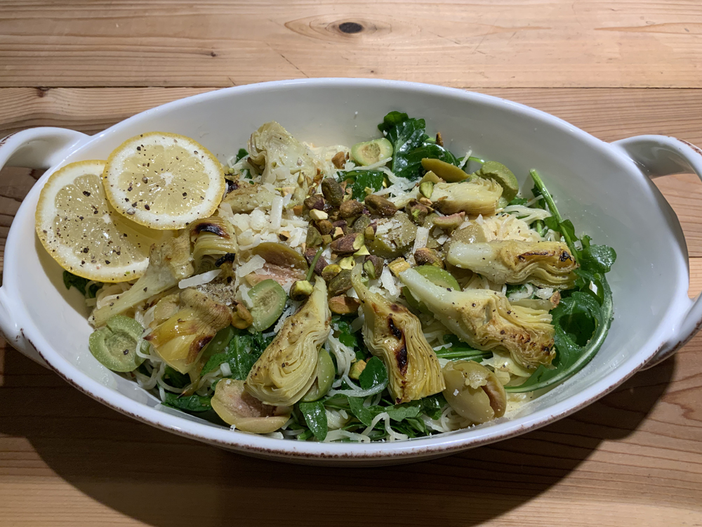 Roasted Artichoke Heart Pasta with olives and lemons - a perfect pairing for spring