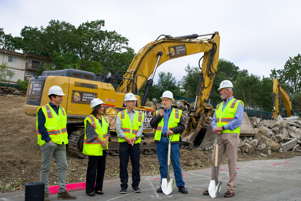 Lafayette mayor Carl Anduri speaks at the June 25 ground breaking of Oak Hill, an 85-residence luxury condominium community at 1001 Oak Hill Road.