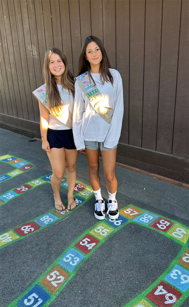 Ninth-grade Girl Scouts Riley Lonergan and Catherine Hattersley