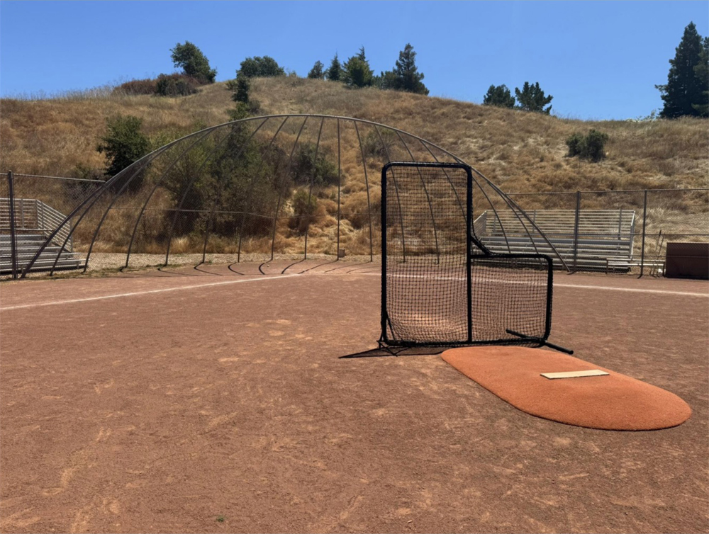 This portable mound can be used for baseball play.