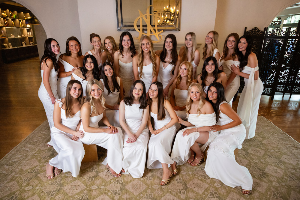 2026 Senior Class, from left, back row: Maddie Silveira, Lilly Schmidt, Cate Appleton, Maddie Bernstein, Natalie Hamill, Ella Binney, Piper Coy, Sage Balducci, Molly Jones, Christina Hageboeck, Grace Wolpert; middle row: Olivia Metz, Mia Walloch, Paige Walburg, Caitlin Loughran; front row: Charlotte Gellman, Ellie Hansen, Ava Ranzal, Mia Kelly, Olivia Lewis, Olivia Tomasco